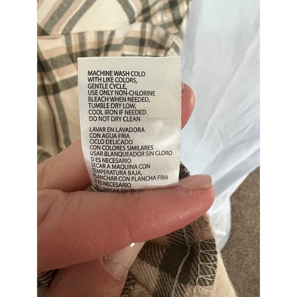 Weatherproof Vintage Women's Flannel, NWT, Large, Button Up, Cream/Green - Picture 8 of 9